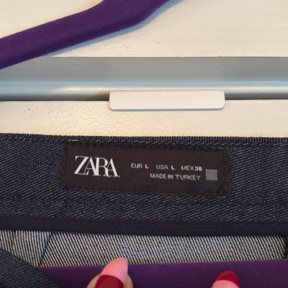 Zara flare denim pants size L - Picture 3 of 3